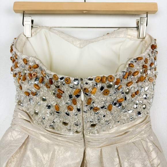 Mark + James by Badgley Mischka Beaded Bubble Hem Cocktail Dress Sz 4 - Picture 4 of 12